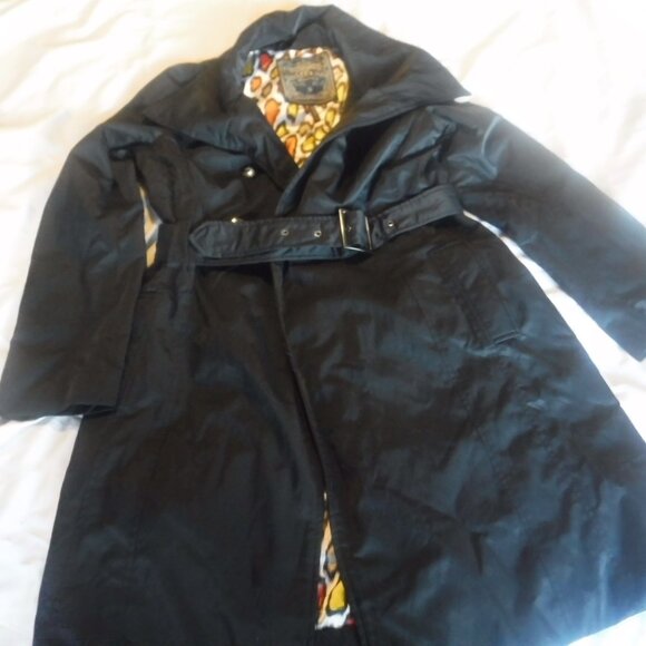 Womens Guess Small Petite Long Jacket Black Pre Owned - Picture 10 of 12